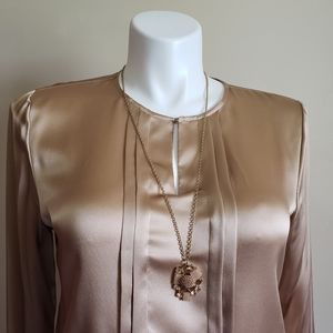 Talbots Pendant Statement Necklace Gold